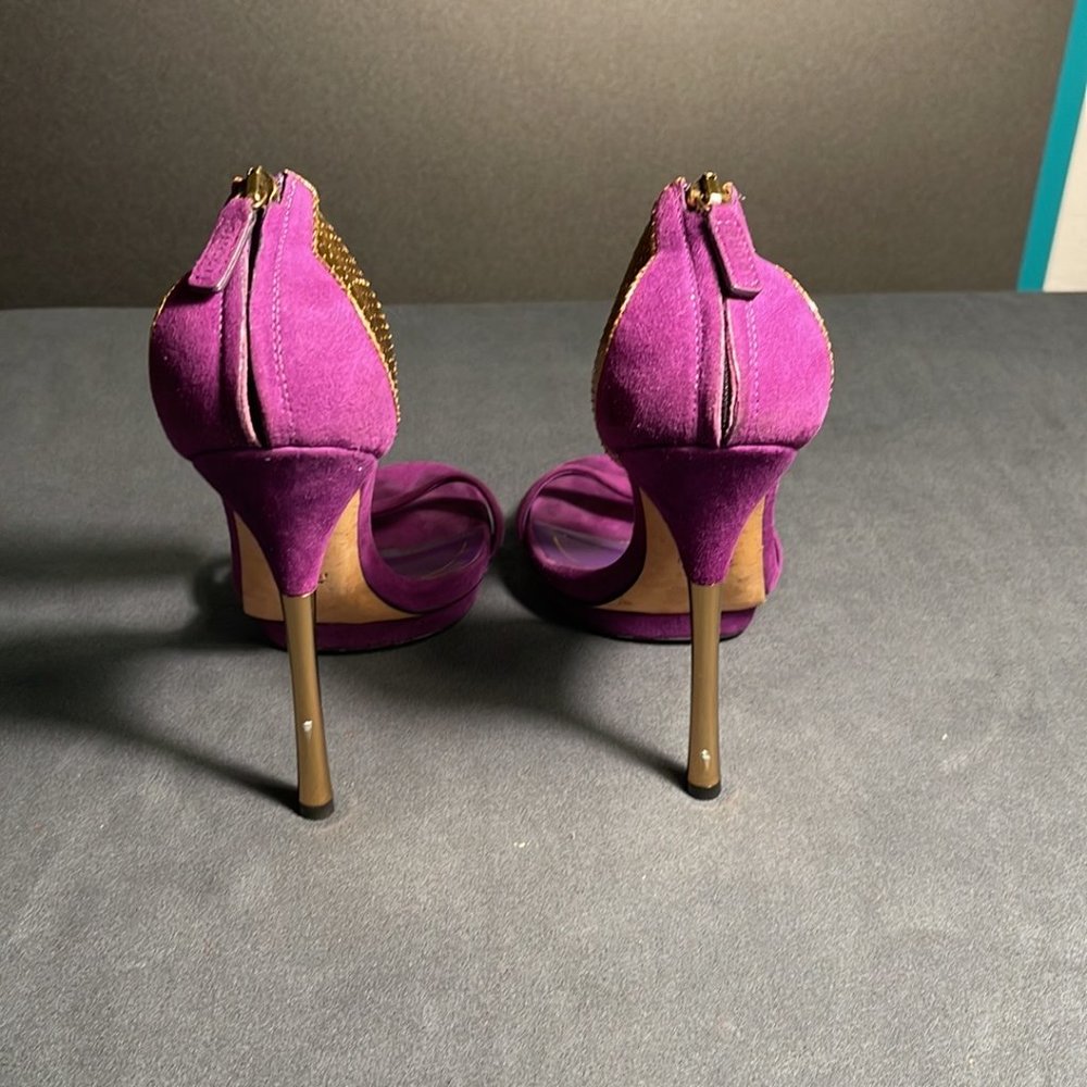 Gucci Suede and Python Sandals - Picture 11 of 17